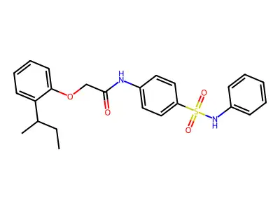 N-[4-(anilinosulfonyl)phenyl]-2-(2-sec-butylphenoxy)acetamide structure
