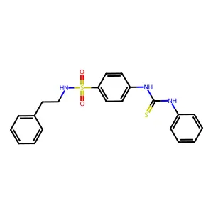 4-[(anilinocarbothioyl)amino]-N-(2-phenylethyl)benzenesulfonamide structure