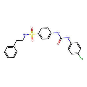4-{[(4-chloroanilino)carbonyl]amino}-N-(2-phenylethyl)benzenesulfonamide structure