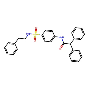 2,2-diphenyl-N-(4-{[(2-phenylethyl)amino]sulfonyl}phenyl)acetamide structure