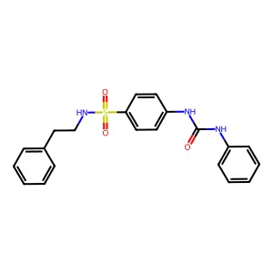 4-[(anilinocarbonyl)amino]-N-(2-phenylethyl)benzenesulfonamide structure