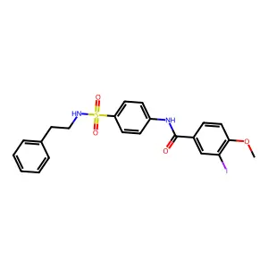 3-iodo-4-methoxy-N-{4-[(2-phenylethyl)sulfamoyl]phenyl}benzamide structure