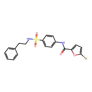 5-bromo-N-(4-{[(2-phenylethyl)amino]sulfonyl}phenyl)-2-furamide structure
