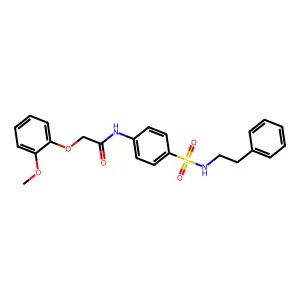 2-(2-methoxyphenoxy)-N-(4-{[(2-phenylethyl)amino]sulfonyl}phenyl)acetamide structure