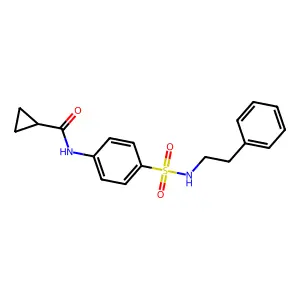 N-(4-{[(2-phenylethyl)amino]sulfonyl}phenyl)cyclopropanecarboxamide structure
