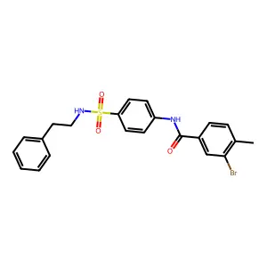 3-bromo-4-methyl-N-(4-{[(2-phenylethyl)amino]sulfonyl}phenyl)benzamide structure