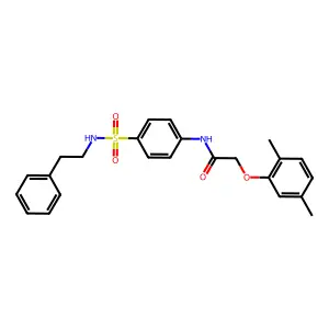 2-(2,5-dimethylphenoxy)-N-(4-{[(2-phenylethyl)amino]sulfonyl}phenyl)acetamide structure