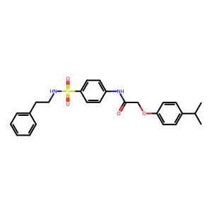 2-(4-isopropylphenoxy)-N-(4-{[(2-phenylethyl)amino]sulfonyl}phenyl)acetamide structure