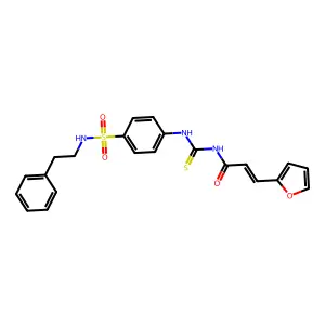 (E)-3-(furan-2-yl)-N-((4-(N-phenethylsulfamoyl)phenyl)carbamothioyl)acrylamide structure
