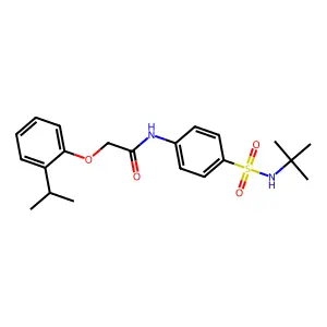 N-{4-[(tert-butylamino)sulfonyl]phenyl}-2-(2-isopropylphenoxy)acetamide structure