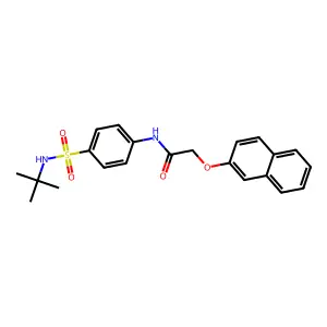 N-{4-[(tert-butylamino)sulfonyl]phenyl}-2-(2-naphthyloxy)acetamide structure