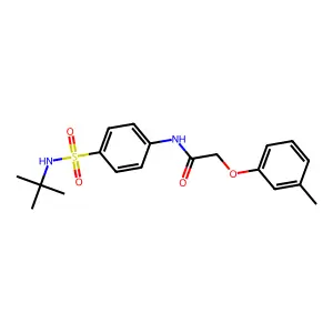 N-[4-(tert-butylsulfamoyl)phenyl]-2-(3-methylphenoxy)acetamide structure