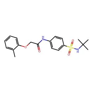 N-[4-(tert-butylsulfamoyl)phenyl]-2-(2-methylphenoxy)acetamide structure