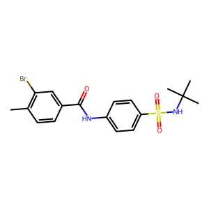 3-bromo-N-[4-(tert-butylsulfamoyl)phenyl]-4-methylbenzamide structure