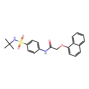 N-{4-[(tert-butylamino)sulfonyl]phenyl}-2-(1-naphthyloxy)acetamide structure
