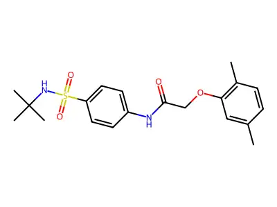 N-[4-(tert-butylsulfamoyl)phenyl]-2-(2,5-dimethylphenoxy)acetamide structure