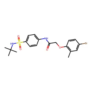 2-(4-bromo-2-methylphenoxy)-N-[4-(tert-butylsulfamoyl)phenyl]acetamide structure