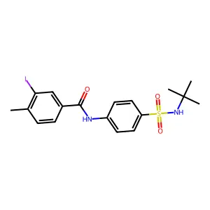 N-[4-(tert-butylsulfamoyl)phenyl]-3-iodo-4-methylbenzamide structure