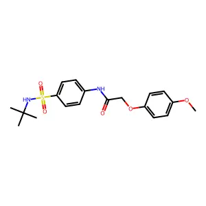 N-[4-(tert-butylsulfamoyl)phenyl]-2-(4-methoxyphenoxy)acetamide structure