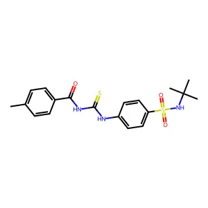N-[[4-(tert-butylsulfamoyl)phenyl]carbamothioyl]-4-methylbenzamide structure