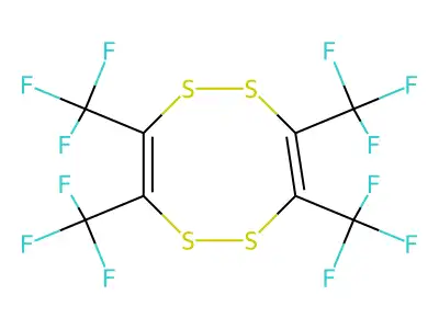 3,4,7,8-Tetrakis(trifluoromethyl)-1,2,5,6-tetrathiocine structure