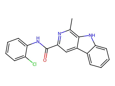 1-Methyl-9H-beta-carboline-3-carboxylic acid (2-chloro-phenyl)-amide structure
