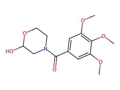 2-Morpholinol, 4-(3,4,5-trimethoxybenzoyl)- structure