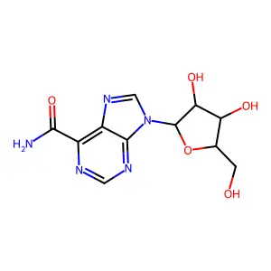 9-.beta.-D-ribofuranosylpurine-6-carboxamide structure
