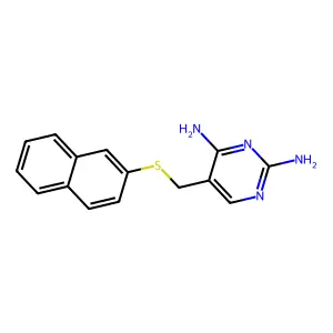5-(Naphthalen-2-ylsulfanylmethyl)pyrimidine-2,4-diamine structure