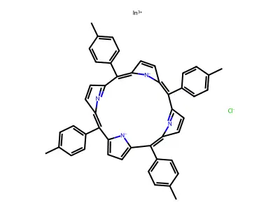 Indium(3+);5,10,15,20-tetrakis(4-methylphenyl)porphyrin-22,23-diide;chloride structure