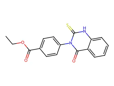 Ethyl 4-(1,4-dihydro-4-oxo-2-thioxo-3(2H)-quinazolinyl)benzoate structure