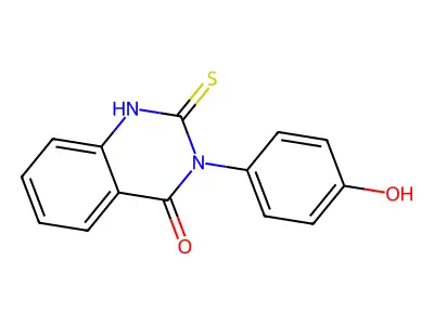 3-(4-hydroxyphenyl)-2-sulfanylidene-1H-quinazolin-4-one structure