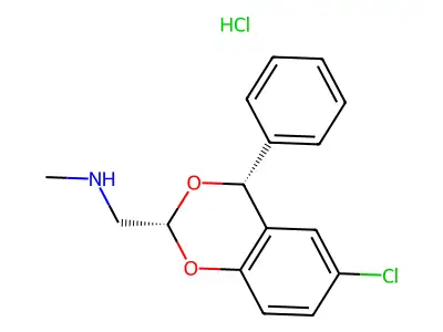 cis-6-Chloro-N-methyl-4-phenyl-4H-1,3-benzodioxin-2-methanamine hydrochloride structure