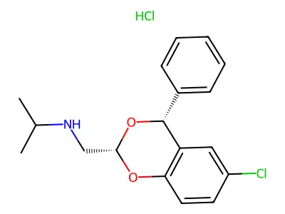 cis-6-Chloro-4-phenyl-2-(2-propylaminomethyl)-1,3-benzodioxan hydrochloride structure