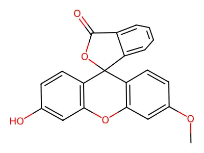 2-(3-hydroxy-6-methoxy-9H-xanthen-9-yl)benzoic acid structure