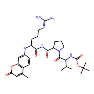 Boc-val-pro-arg-mca structure
