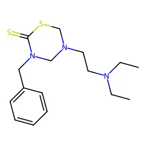 3-benzyl-5-(2-diethylaminoethyl)-1,3,5-thiadiazinane-2-thione structure