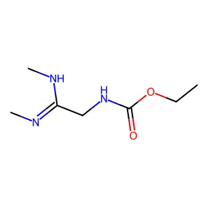Carbamic acid, N-(aminoiminomethyl)-N-methyl-, dimethyl deriv., ethyl ester structure