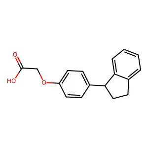 2-[4-(2,3-dihydro-1H-inden-1-yl)phenoxy]acetic acid structure
