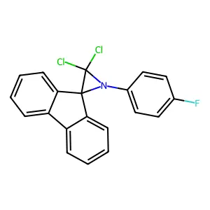 3,3-Dichloro-1-(4-fluorophenyl)spiro[aziridine-2,9'-fluorene] structure