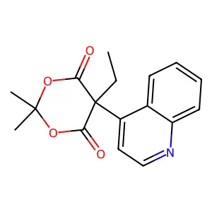 5-Ethyl-2,2-dimethyl-5-quinolin-4-yl-1,3-dioxane-4,6-dione structure