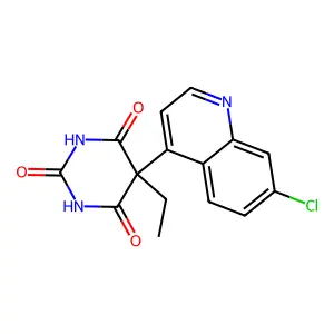 5-(7-Chloroquinolin-4-yl)-5-ethyl-1,3-diazinane-2,4,6-trione structure
