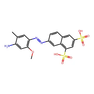 7-[2-(4-Amino-2-methoxy-5-methylphenyl)diazenyl]-1,3-naphthalenedisulfonic acid structure