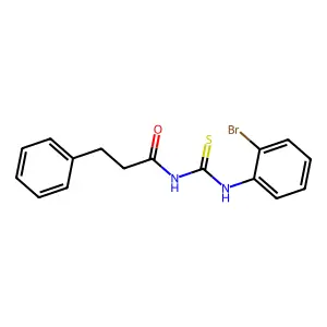N-[(2-bromophenyl)carbamothioyl]-3-phenylpropanamide structure