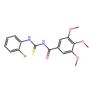 N-[(2-bromophenyl)carbamothioyl]-3,4,5-trimethoxybenzamide structure