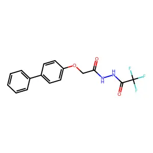 2,2,2-trifluoro-N'-[2-(4-phenylphenoxy)acetyl]acetohydrazide structure