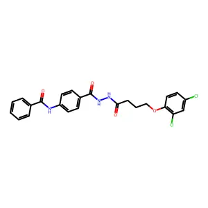 N-[4-({2-[4-(2,4-dichlorophenoxy)butanoyl]hydrazino}carbonyl)phenyl]benzamide structure
