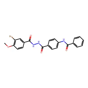N-[4-[[(3-bromo-4-methoxybenzoyl)amino]carbamoyl]phenyl]benzamide structure