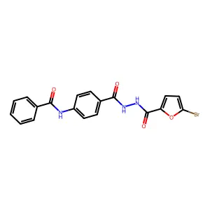 N-[4-[[(5-bromofuran-2-carbonyl)amino]carbamoyl]phenyl]benzamide structure