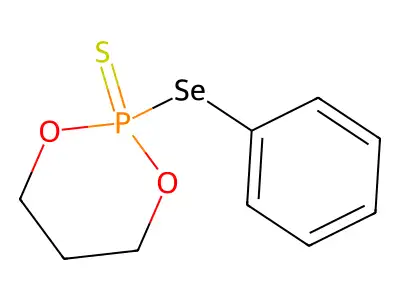 1,3,2-Dioxaphosphorinane, 2-(phenylseleno)-, 2-sulfide structure